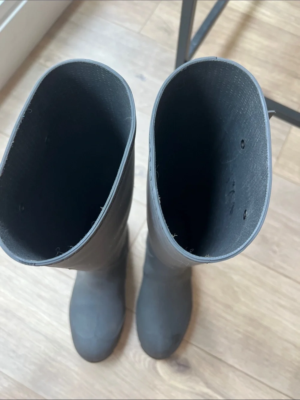 Kamik Matte Black Knee-High Rain Boots with Side Buckle